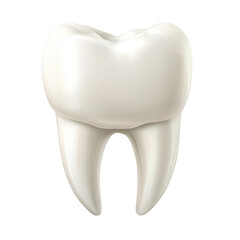 White tooth isolated on white and transparent background.