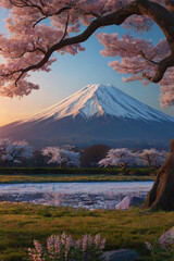 mount fuji in autumn