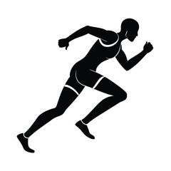 Fototapeta premium Dynamic silhouette depicting a female athlete in full sprint during a track and field competition