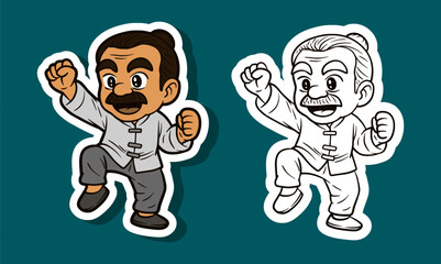 Kung Fu Fighter Cartoon Character