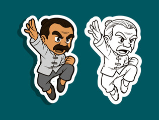 Kung Fu Fighter Cartoon Character