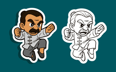 Kung Fu Fighter Cartoon Character
