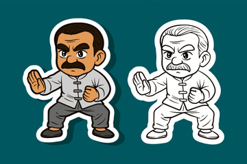 Kung Fu Fighter Cartoon Character
