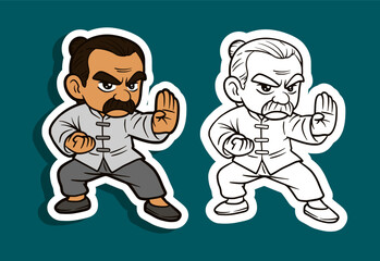 Kung Fu Fighter Cartoon Character