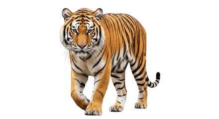 Obraz premium Majestic Tiger Walking Black Background