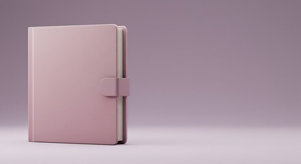 Pink Notebook on Lavender Background