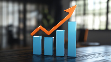 business graph with arrow