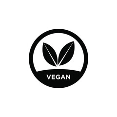 Vegan Black Icon Vector