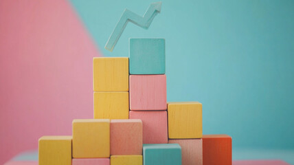 Obraz premium 3d render of a graph on a yellow background