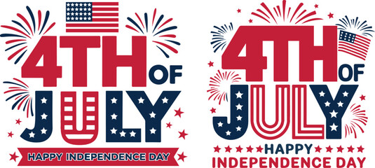 Happy American 4th of July Independence Day Typography t shirt design, United States July holiday celebration. Vector illustration.