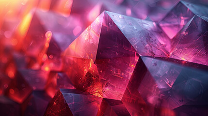 Digital Abstract with Glowing Angles and Shapes