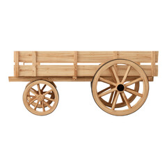 Fototapeta premium Isolated Wooden Cart on a Transparent Background for Design Use