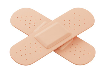 Isolated Crossed Bandages, First Aid