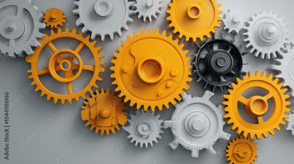Aufkleber Abstract Gears and Cogs Interlocking in a Clean and Organized Layout Creating a Visually Appealing Design Framework