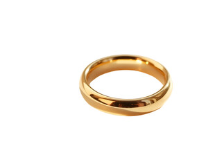 A Polished Gold Wedding Band Ring Smooth Surface Golden Hue Jewelry Accessory Isolated on a transparent background