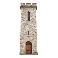 Isolated Stone Tower with Transparent Background for Creative Use
