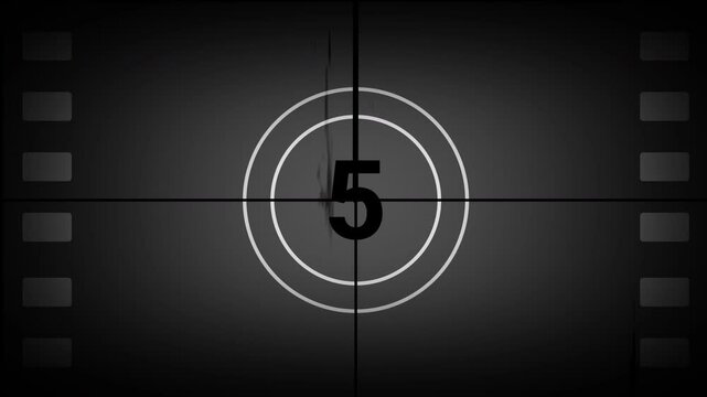 Old Film Countdown from 10 to 0 number. 4K Video