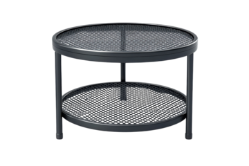 Sleek industrial style side table for minimalist living perfect for small spaces Its two on transparent background