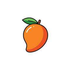 Orange Mango Fruit Icon Flat Vector Design