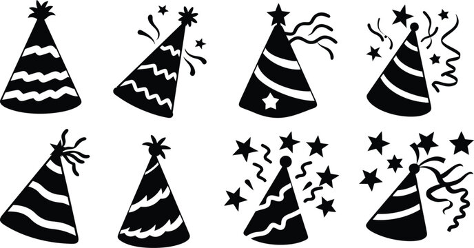 Party Hat Silhouette Clipart Collection
