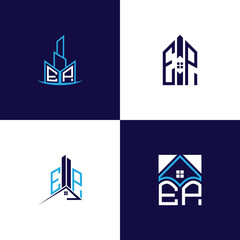 Fototapeta premium EP Real Estate Lettermark Logo Design Set – Modern Architecture and Building Concepts