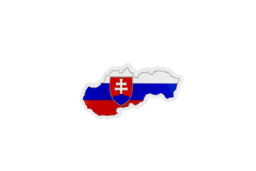 Slovakia Outline Sticker with National Flag and Coat of Arms