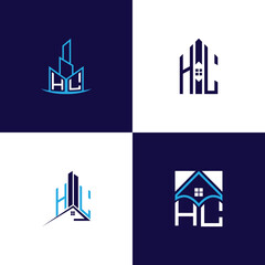 Fototapeta premium HL Real Estate Lettermark Logo Design Set – Modern Architecture and Building Concepts
