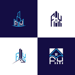 Fototapeta premium FY Real Estate Lettermark Logo Design Set – Modern Architecture and Building Concepts