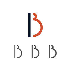 Art modern uppercase letter B made logo style, vector illustration 10 EPS