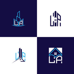 Fototapeta premium LP Real Estate Lettermark Logo Design Set – Modern Architecture and Building Concepts