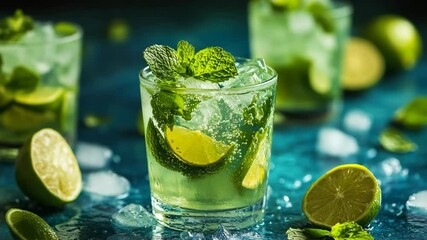 Refreshing Mojito Cocktail with Lime and Mint