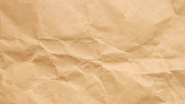 Abstract crumpled and creased recycle brown paper texture background stop motion