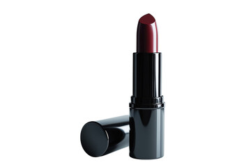 Obraz premium Embrace your inner glamour with luxurious dark red lipstick radiating confidence and style on transparent background