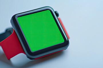 High Definition Picture of a Smart Watch with a Green Screen and a Digital Display