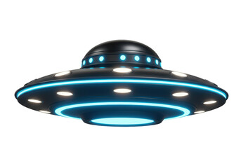 Isolated Glossy Black UFO Sci-Fi Spaceship © Jonathan