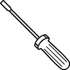 Hand Tool Screwdriver Line Art