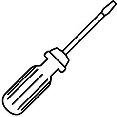 Hand Tool Screwdriver Line Art
