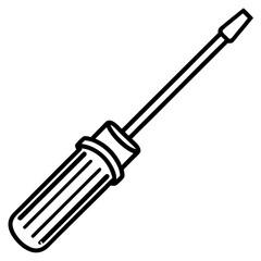 Hand Tool Screwdriver Line Art
