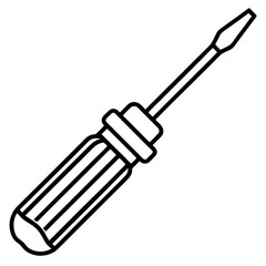 Hand Tool Screwdriver Line Art