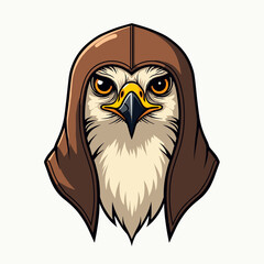 Obraz premium Majestic Eagle Portrait with Hooded Cloak: A Symbol of Strength and Mystery Illustration