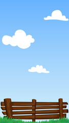 Fototapeta premium Dark Fence Sky Illustration – Vertical Cartoon Fence Background Vector