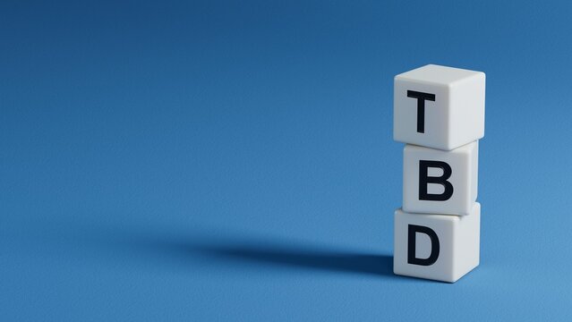 tbd, questions and answers on wooden elements.close up of wooden elements,Business Concept.3D rendering on blue background.