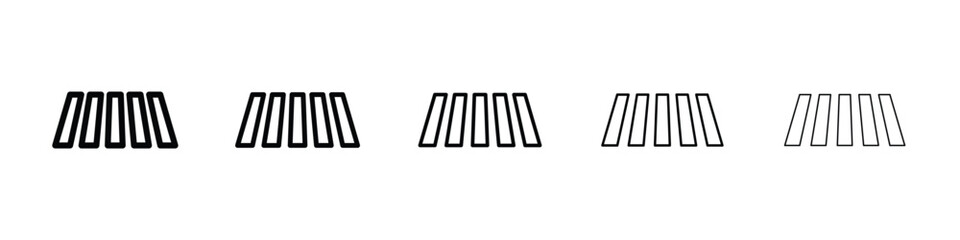 Zebra crossing icon filled flat sign concept for web design.