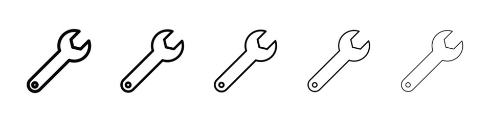 Wrench icon filled flat sign concept for web design.