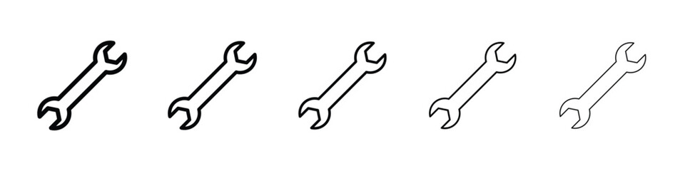 Wrench icon filled flat sign concept for web design.