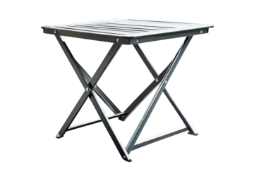 A sleek folding table poised for al fresco dining or spontaneous gatherings on a patio on transparent background