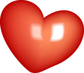 Red Glossy 3D Heart