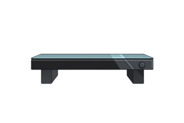 A minimalist futuristic device ready for action hinting at innovation and technological power on transparent background