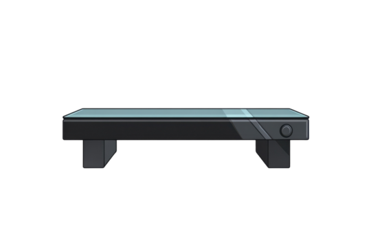 A minimalist futuristic device ready for action hinting at innovation and technological power on transparent background