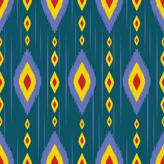 Beautiful Ikat seamless pattern design by geometric 